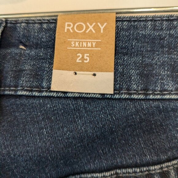 Roxy Jeans Women's Size 25 Blue Suntrippers Skinny Dark Wash Stretch Denim NWT - Picture 9 of 16
